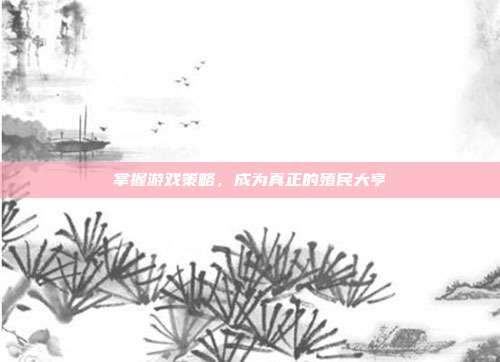 掌握游戏策略,成为真正的殖民大亨