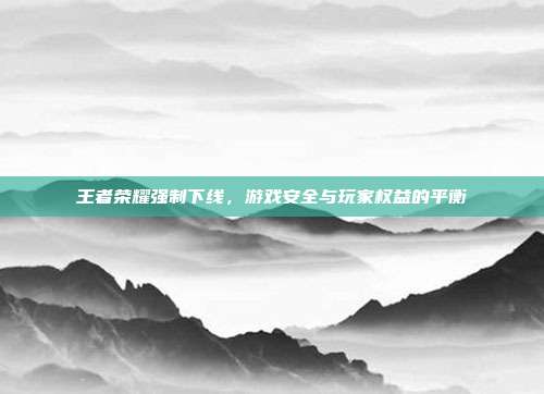 王者荣耀强制下线，游戏安全与玩家权益的平衡