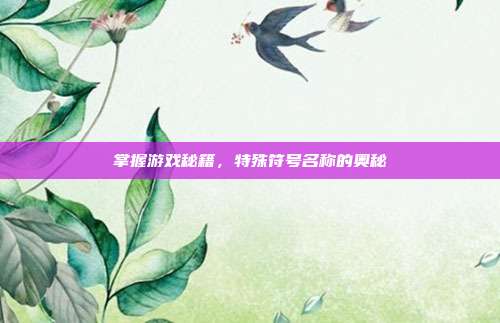 掌握游戏秘籍，特殊符号名称的奥秘