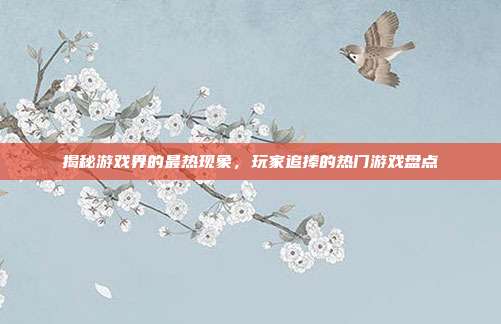 揭秘游戏界的最热现象,玩家追捧的热门游戏盘点