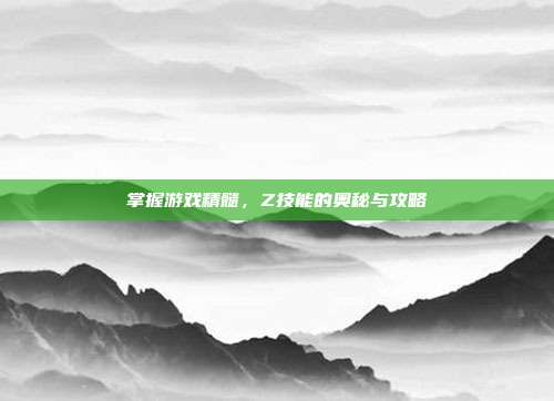 掌握游戏精髓,Z技能的奥秘与攻略