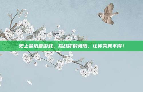 史上最坑爹游戏,挑战你的极限,让你哭笑不得!