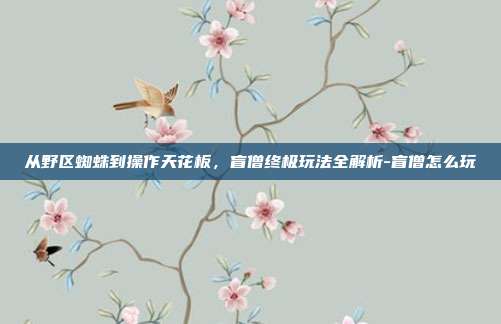 从野区蜘蛛到操作天花板,盲僧终极玩法全解析-盲僧怎么玩