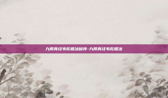 九阴真经韦陀棍法秘传-九阴真经韦陀棍法