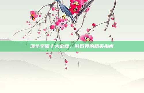 清华学霸十大定律,游戏界的精英指南