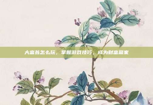 大富翁怎么玩，掌握游戏技巧，成为财富赢家