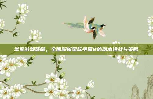 掌握游戏精髓,全面解析星际争霸2的副本挑战与策略