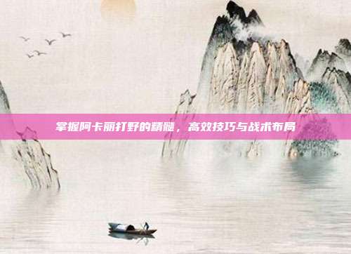 掌握阿卡丽打野的精髓,高效技巧与战术布局