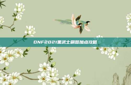 DNF2021黑武士刷图加点攻略