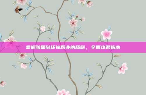 掌握暗黑破坏神职业的精髓,全面攻略指南