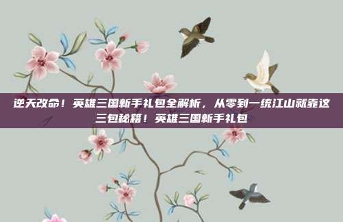逆天改命！英雄三国新手礼包全解析，从零到一统江山就靠这三包秘籍！英雄三国新手礼包