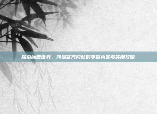探索魔兽世界,网易官方网站的丰富内容与实用攻略