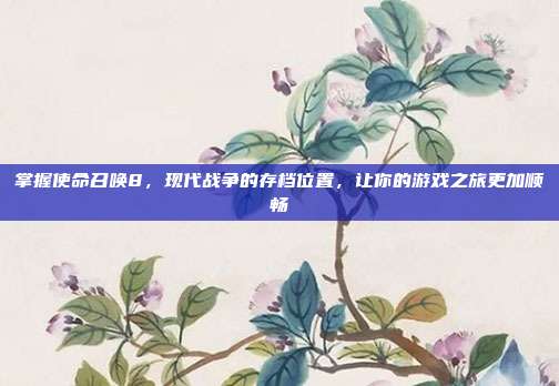 掌握使命召唤8,现代战争的存档位置,让你的游戏之旅更加顺畅