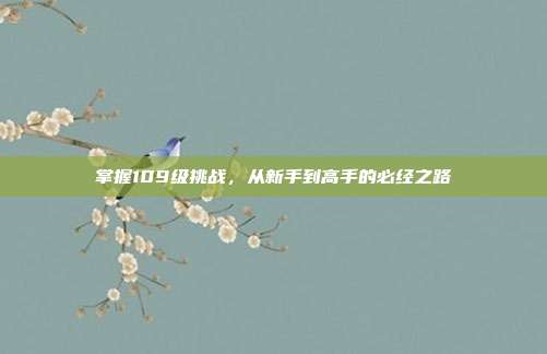 掌握109级挑战,从新手到高手的必经之路