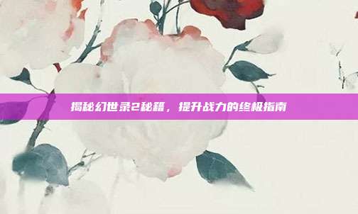 揭秘幻世录2秘籍，提升战力的终极指南
