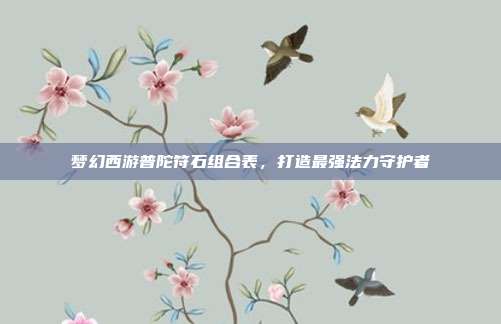 梦幻西游普陀符石组合表,打造最强法力守护者