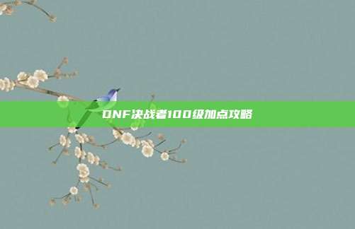 DNF决战者100级加点攻略