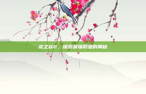 龙之谷2,探索最强职业的奥秘
