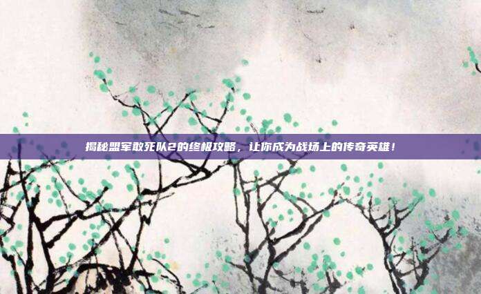 揭秘盟军敢死队2的终极攻略，让你成为战场上的传奇英雄！