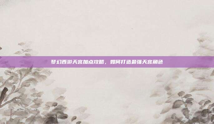 梦幻西游天宫加点攻略,如何打造最强天宫角色