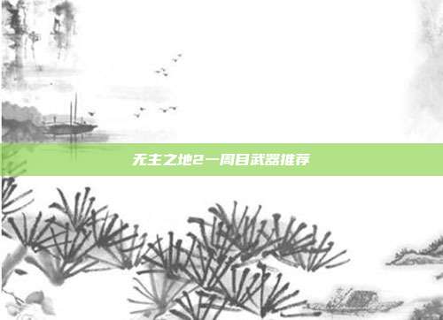 无主之地2一周目武器推荐