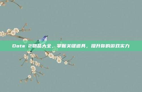 Dota 2物品大全,掌握关键道具,提升你的游戏实力