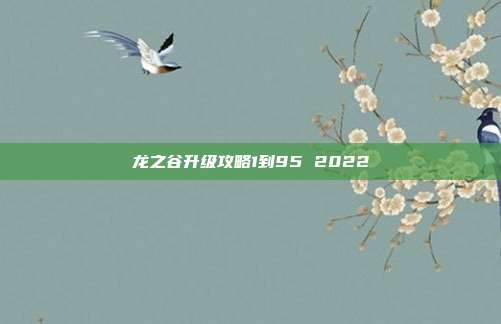 龙之谷升级攻略1到95 2022