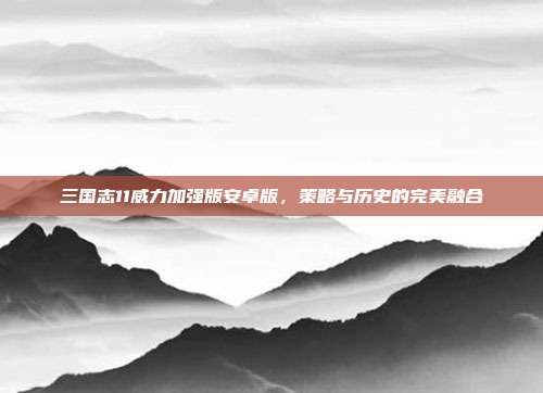 三国志11威力加强版安卓版,策略与历史的完美融合