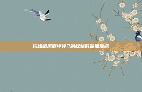 揭秘暗黑破坏神2刷经验的最佳地点