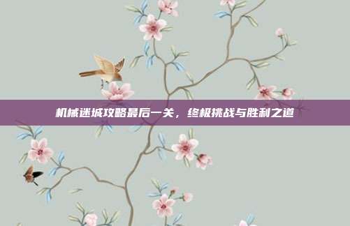 机械迷城攻略最后一关,终极挑战与胜利之道