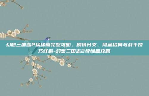 幻想三国志2续缘篇完整攻略，剧情分支、隐藏结局与战斗技巧详解-幻想三国志2续缘篇攻略