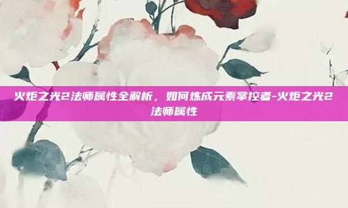 火炬之光2法师属性全解析，如何炼成元素掌控者-火炬之光2法师属性