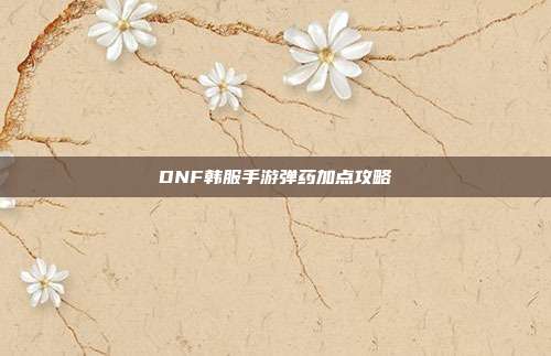 DNF韩服手游弹药加点攻略