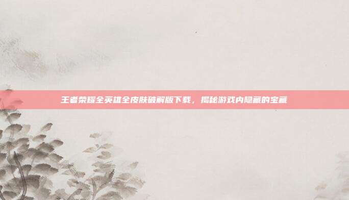 王者荣耀全英雄全皮肤破解版下载,揭秘游戏内隐藏的宝藏