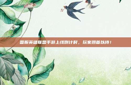 国服英雄联盟手游上线倒计时,玩家翘首以待!