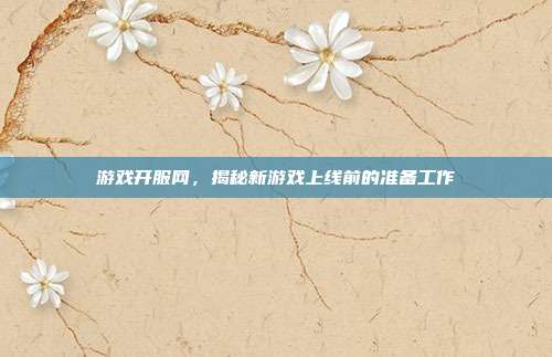游戏开服网，揭秘新游戏上线前的准备工作