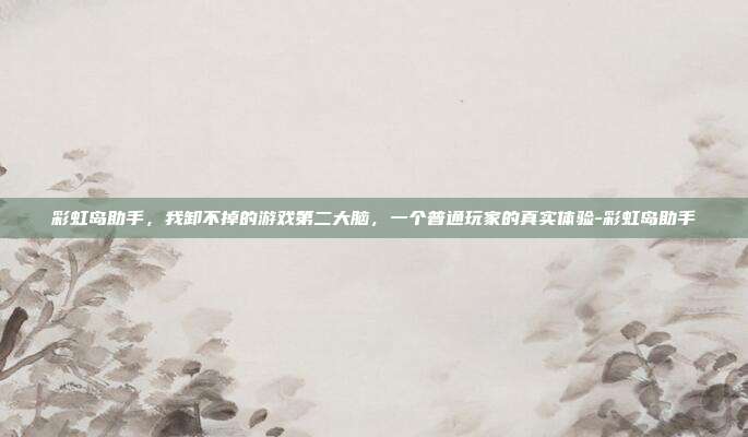 彩虹岛助手，我卸不掉的游戏第二大脑，一个普通玩家的真实体验-彩虹岛助手