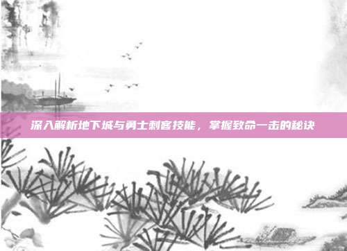 深入解析地下城与勇士刺客技能,掌握致命一击的秘诀