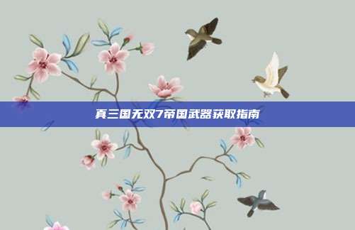真三国无双7帝国武器获取指南