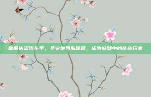 掌握侠盗猎车手,圣安地列斯秘籍,成为游戏中的传奇玩家