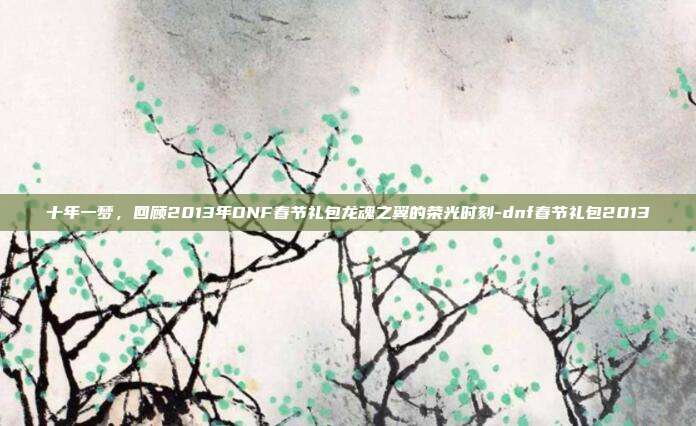 十年一梦，回顾2013年DNF春节礼包龙魂之翼的荣光时刻-dnf春节礼包2013
