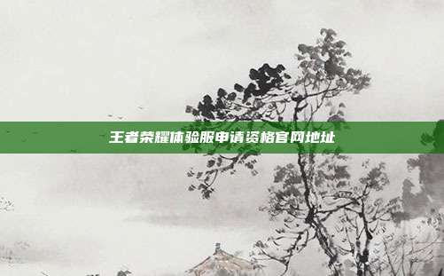 王者荣耀体验服申请资格官网地址