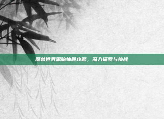 魔兽世界黑暗神殿攻略，深入探索与挑战