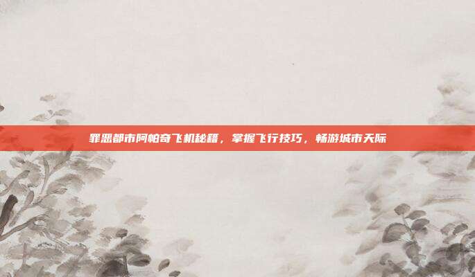 罪恶都市阿帕奇飞机秘籍,掌握飞行技巧,畅游城市天际