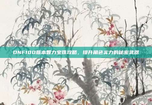DNF100版本智力宝珠攻略,提升角色实力的秘密武器