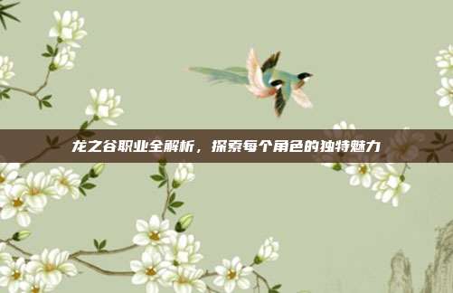 龙之谷职业全解析,探索每个角色的独特魅力