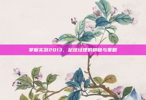 掌握实况2013,足球经理的精髓与策略
