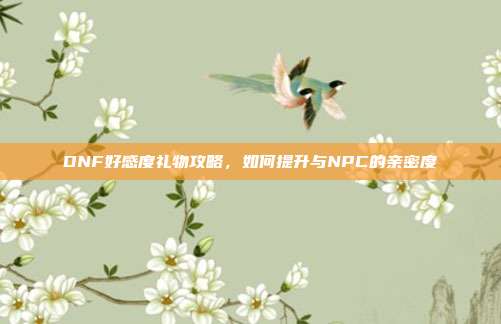 DNF好感度礼物攻略，如何提升与NPC的亲密度