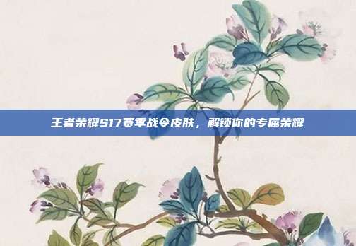 王者荣耀S17赛季战令皮肤，解锁你的专属荣耀