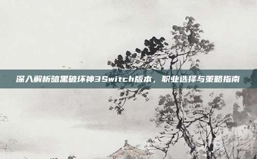 深入解析暗黑破坏神3Switch版本,职业选择与策略指南